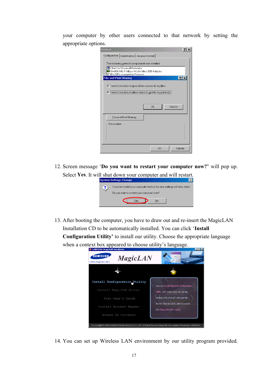 Samsung SWL-2200U User Manual | Page 17 / 64