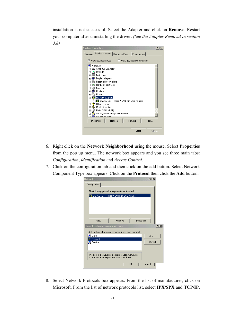 Samsung SWL-2200U User Manual | Page 21 / 64