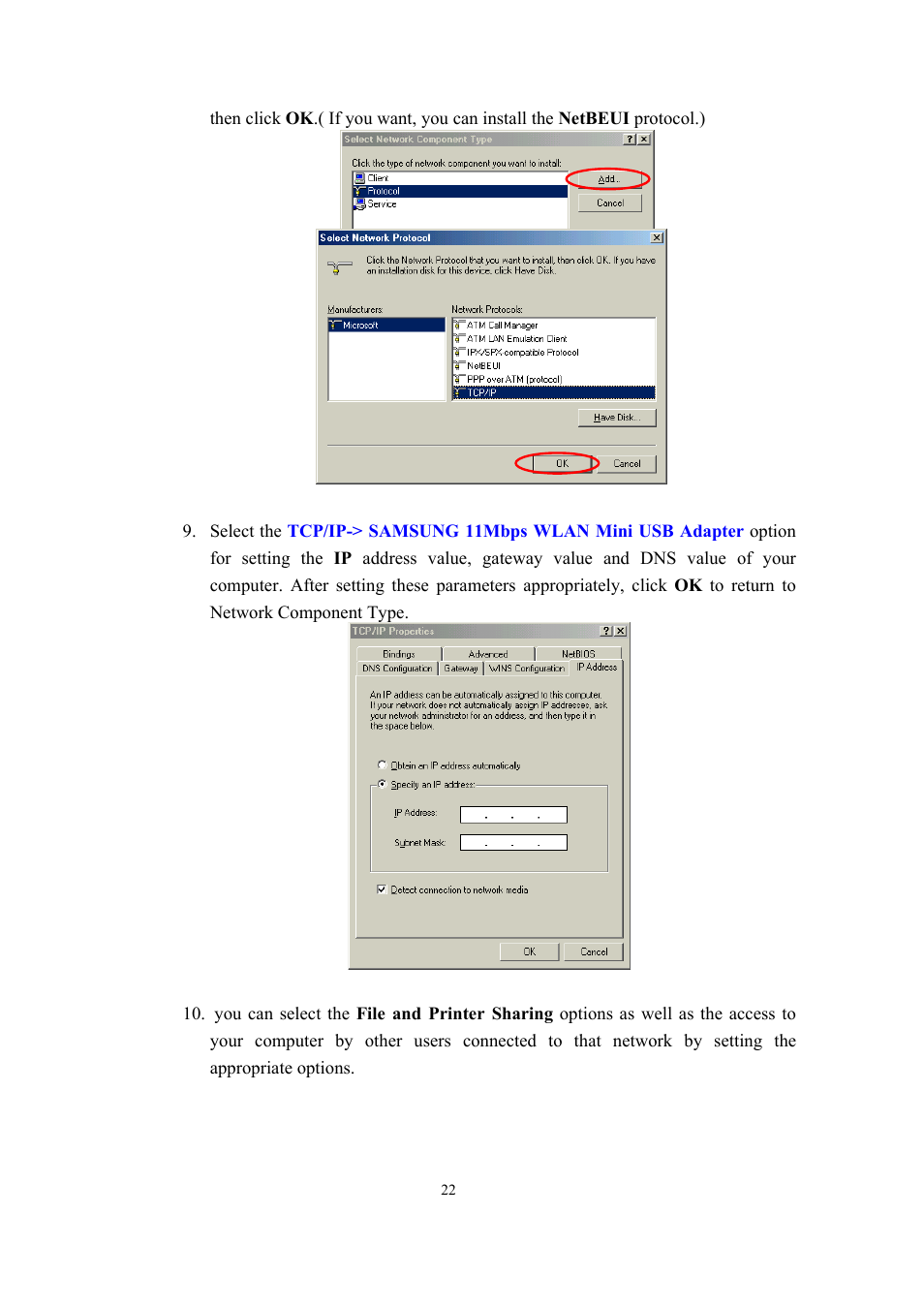 Samsung SWL-2200U User Manual | Page 22 / 64