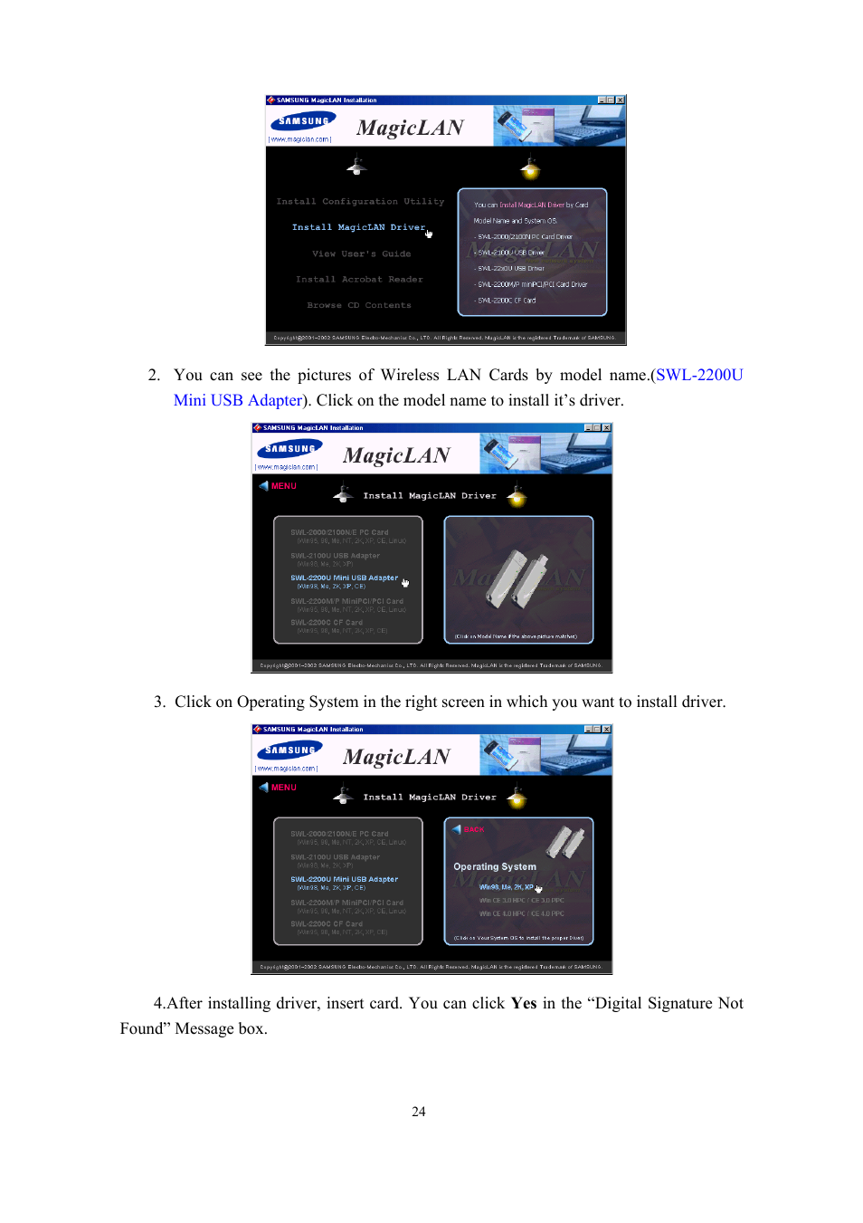 Samsung SWL-2200U User Manual | Page 24 / 64