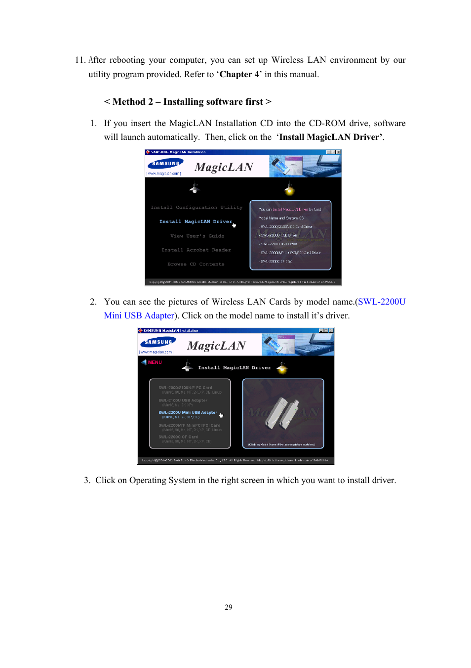 Samsung SWL-2200U User Manual | Page 29 / 64