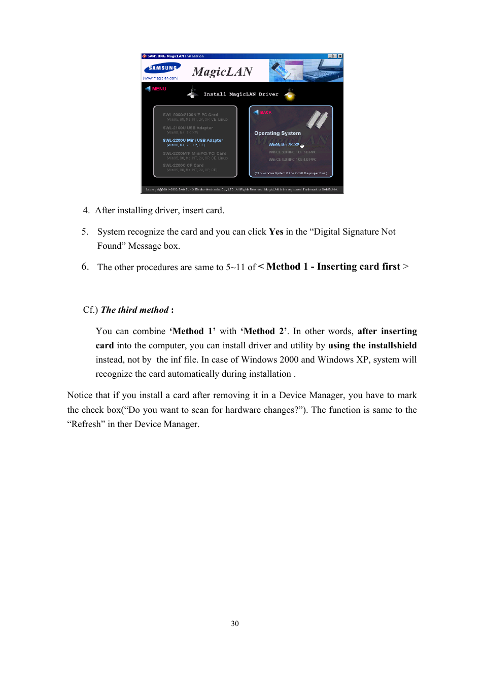 Samsung SWL-2200U User Manual | Page 30 / 64