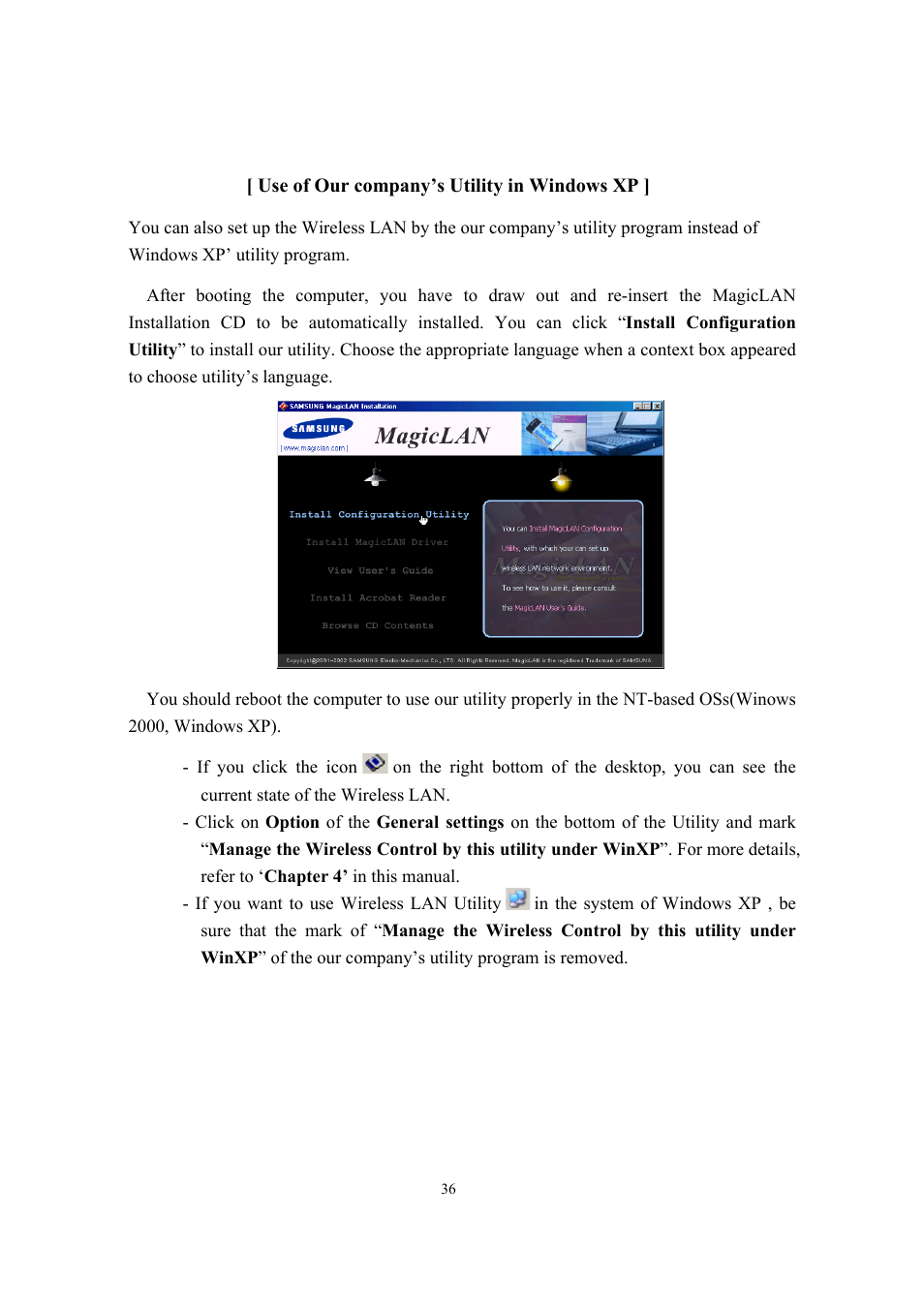Samsung SWL-2200U User Manual | Page 36 / 64