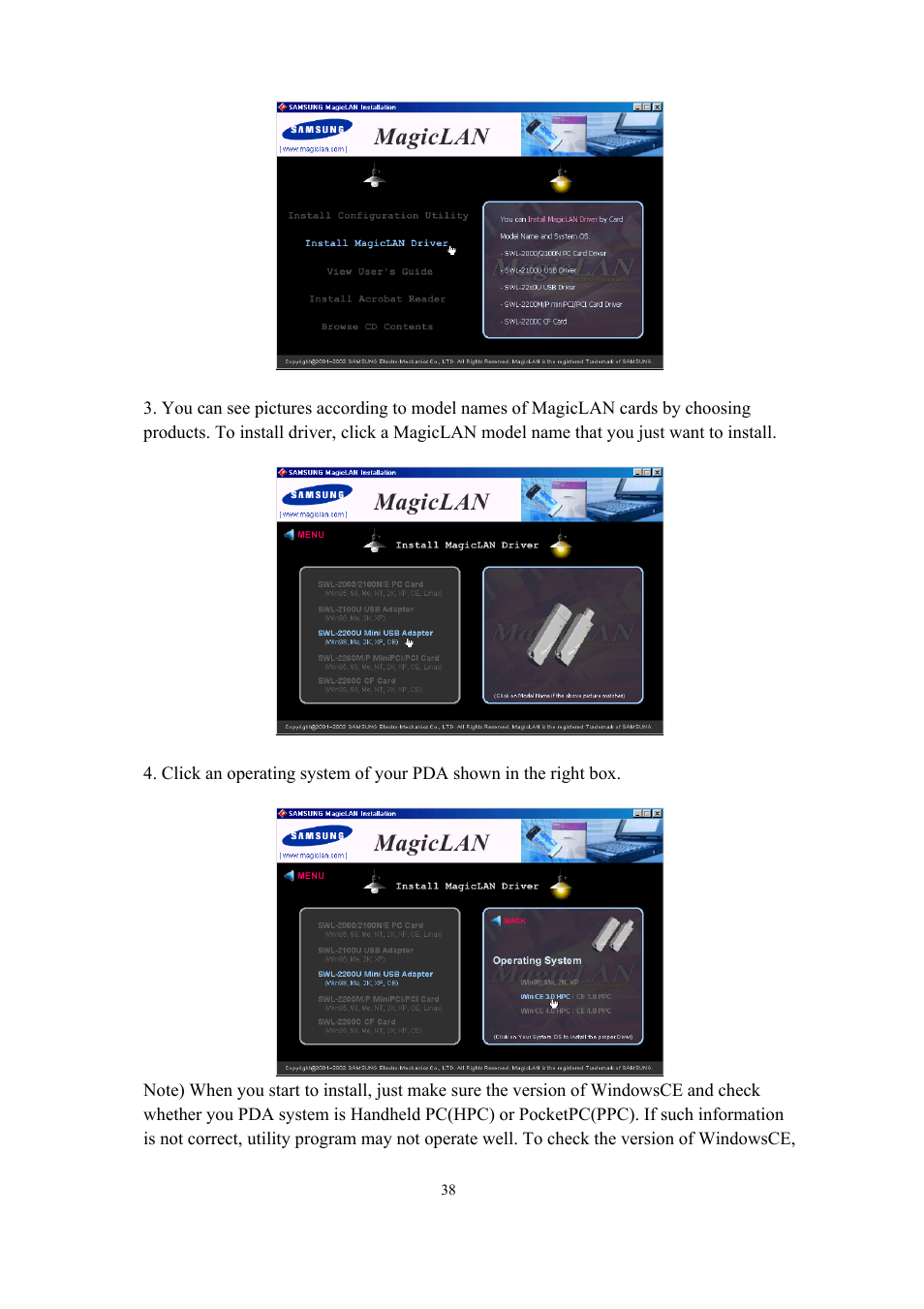 Samsung SWL-2200U User Manual | Page 38 / 64