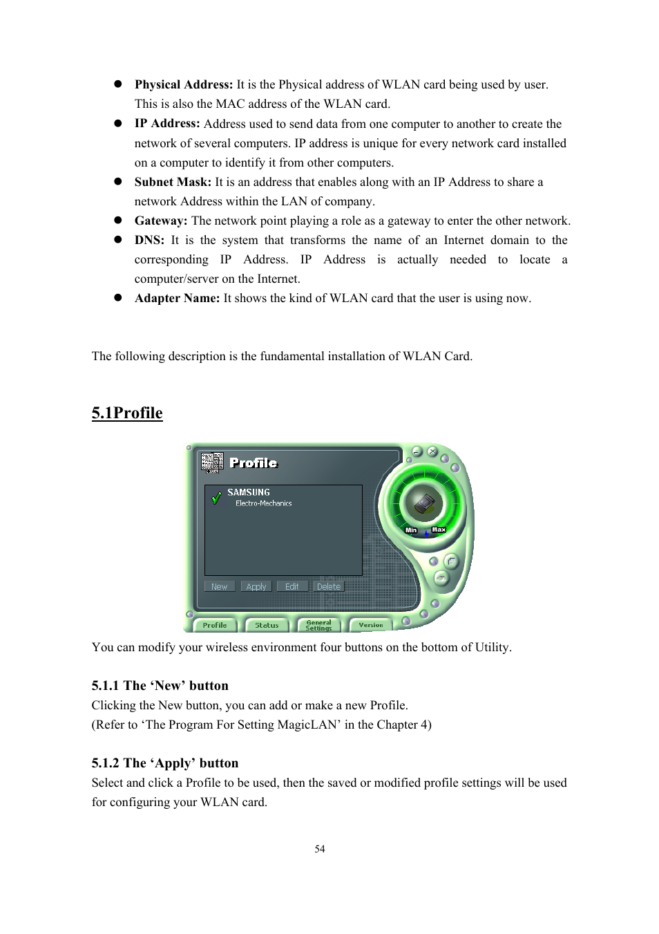 1profile | Samsung SWL-2200U User Manual | Page 54 / 64