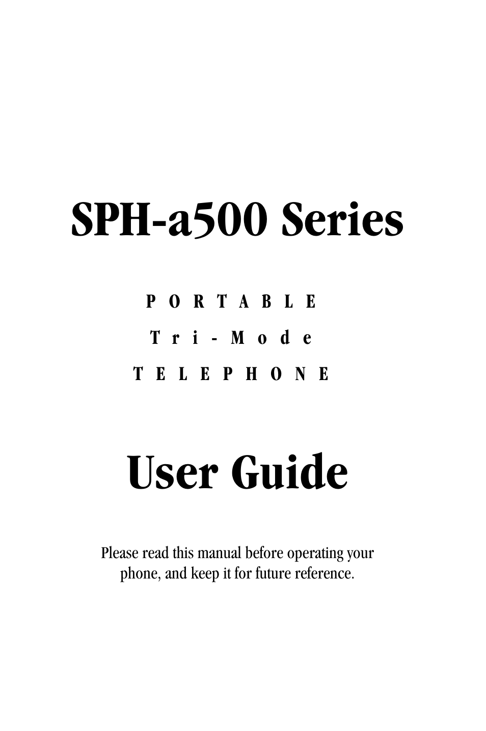 Samsung SPH-a500 Series User Manual | 109 pages