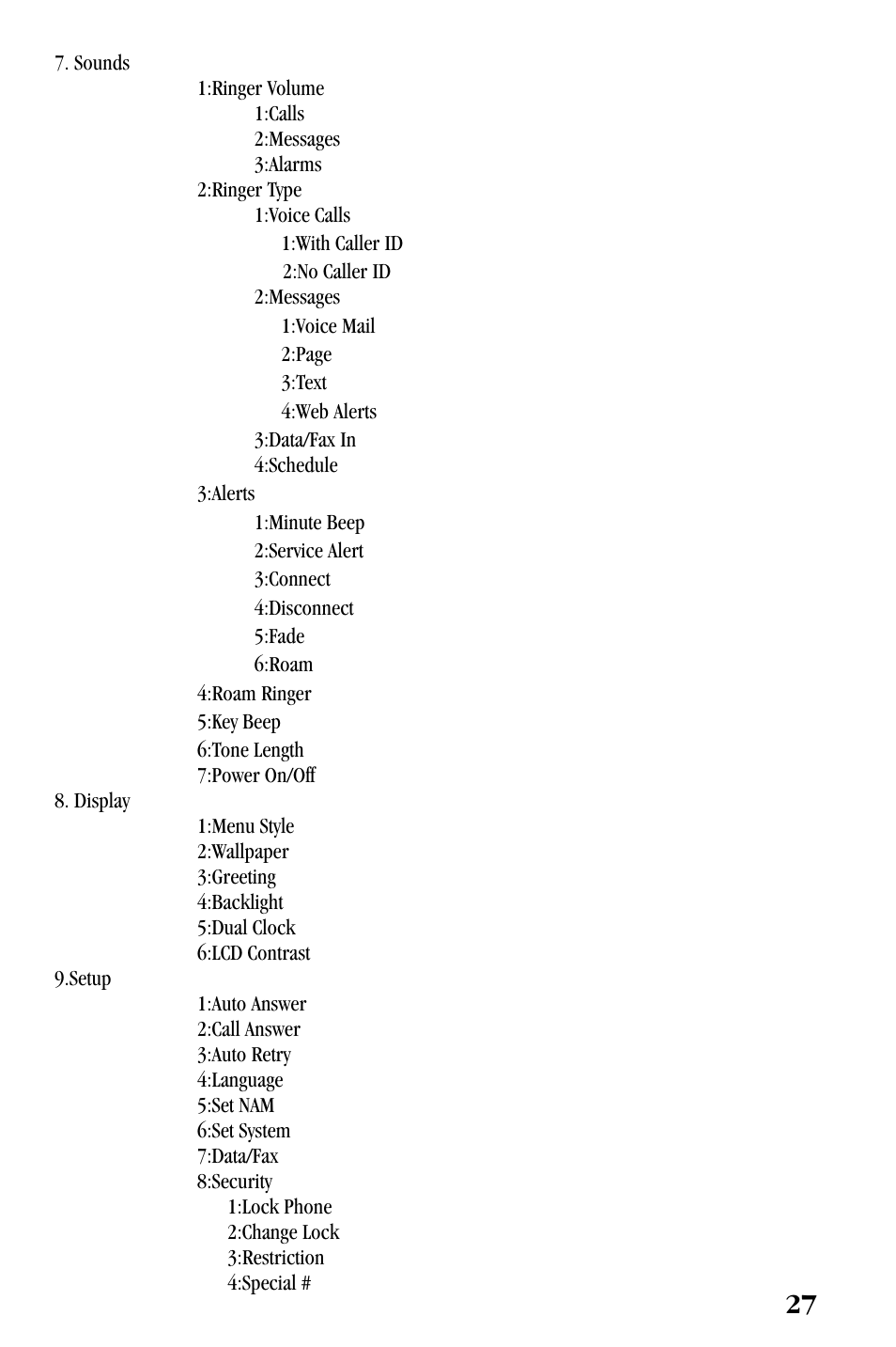 Samsung SPH-a500 Series User Manual | Page 27 / 109