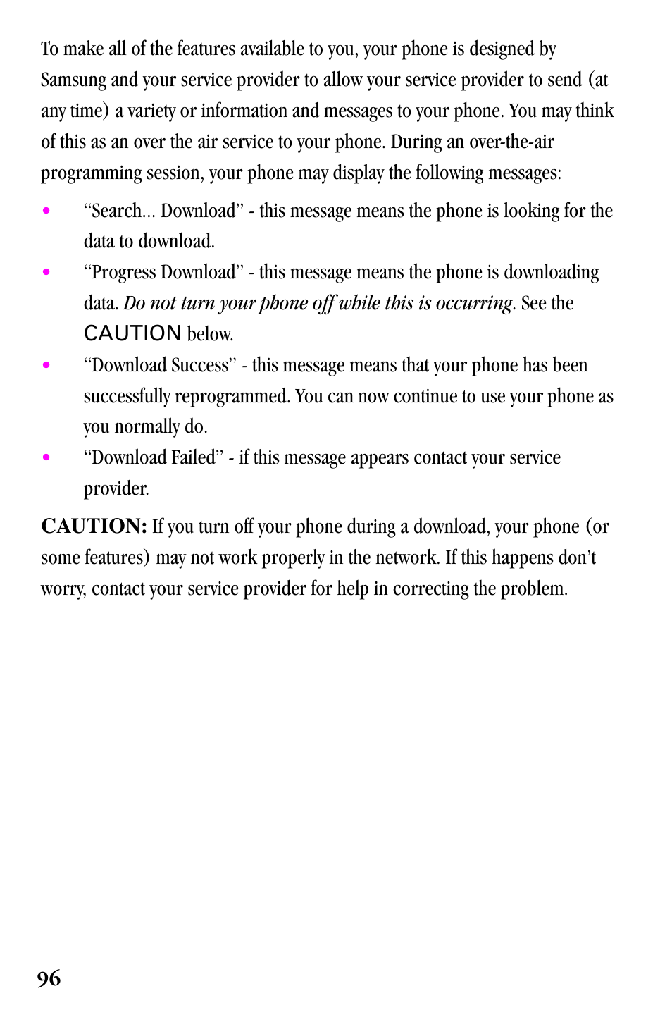 Samsung SPH-a500 Series User Manual | Page 96 / 109