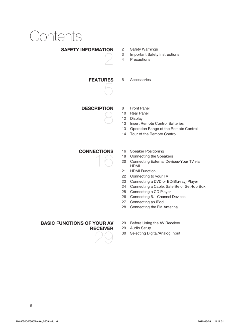 Samsung HW-C560S User Manual | Page 6 / 59