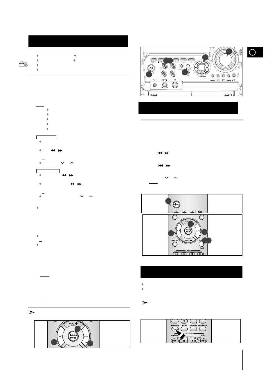 Tuner, Searching for and storing the radio stations, Selecting a stored station | Improving radio reception | Samsung MAX-VB450 User Manual | Page 19 / 28