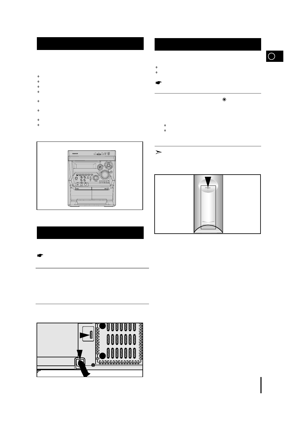 Where to install your mini-compact system, Connecting your system to the power supply, Inserting remote control batteries | Connecting your system to the power supply 1 2 | Samsung MAX-VB450 User Manual | Page 7 / 28