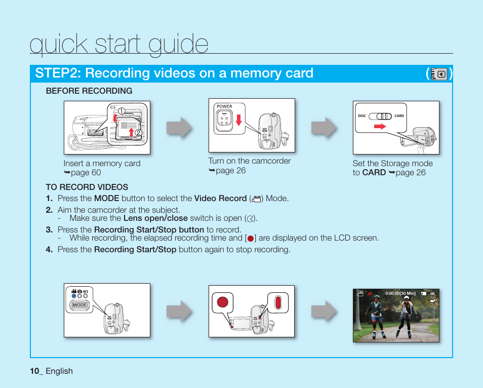 Quick start guide | Samsung SC-DX200 User Manual | Page 24 / 147