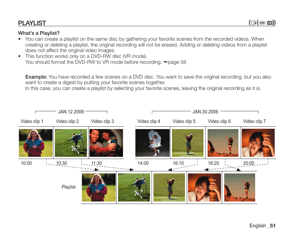 Playlist, Playlist ( ( )) | Samsung SC-DX200 User Manual | Page 65 / 147