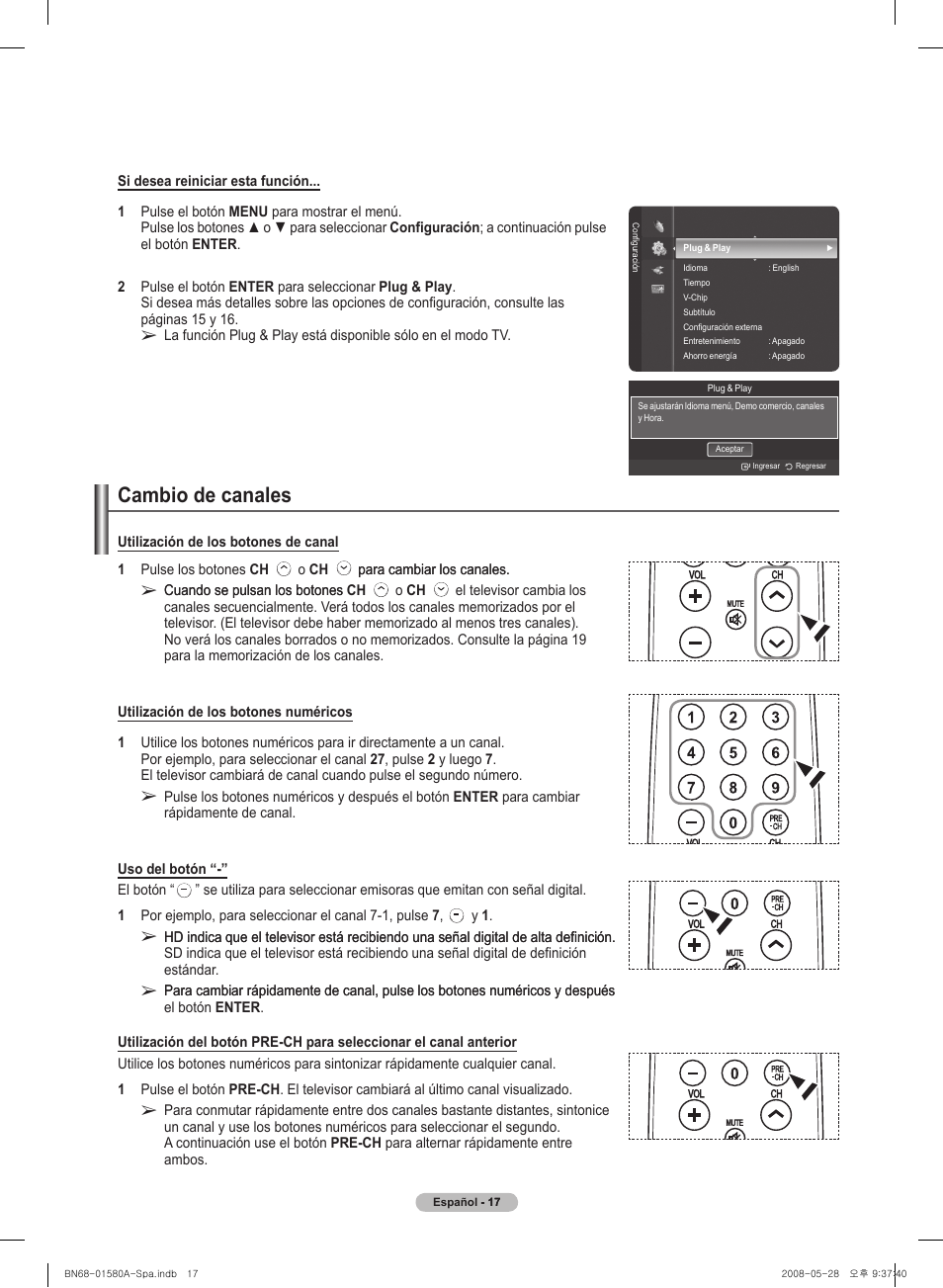 Cambio de canal�es | Samsung 510 User Manual | Page 101 / 162