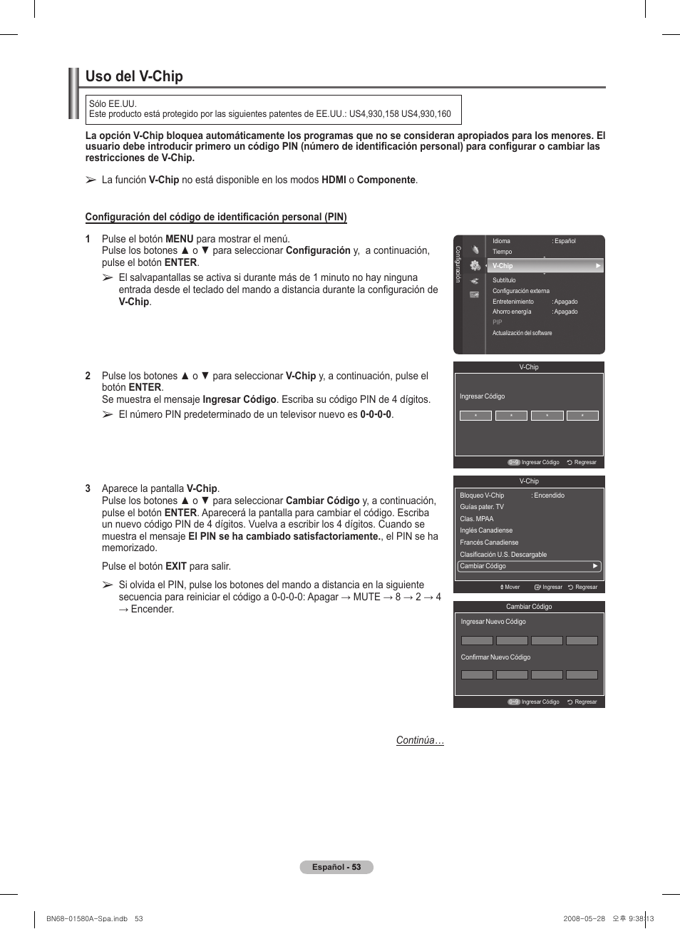 Uso del� v��chip | Samsung 510 User Manual | Page 137 / 162