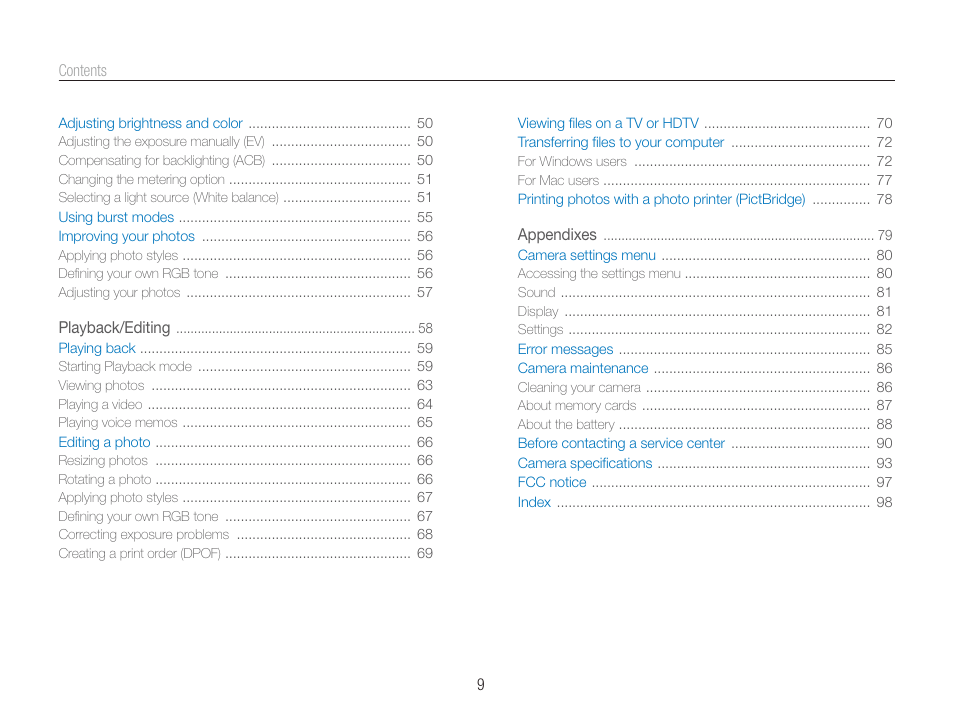 Samsung TL320 User Manual | Page 10 / 102