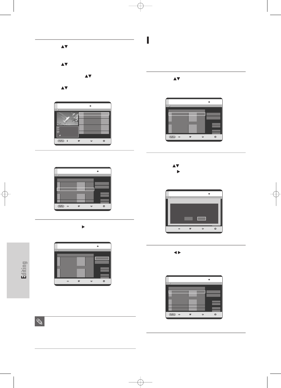 Editing, 100 - english, Deleting an undesired title from the copy list | Enter or, Enter, Described on page 97, Repeat steps 8~9 to copy additional titles | Samsung DVD-TR520 User Manual | Page 100 / 115