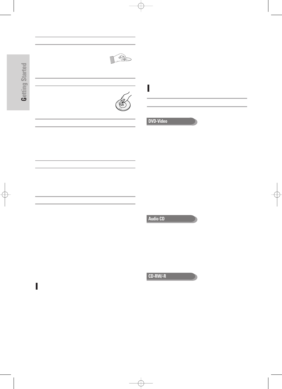 Getting started, 4 - english, Disc specifications | Disc storage | Samsung DVD-TR520 User Manual | Page 4 / 115