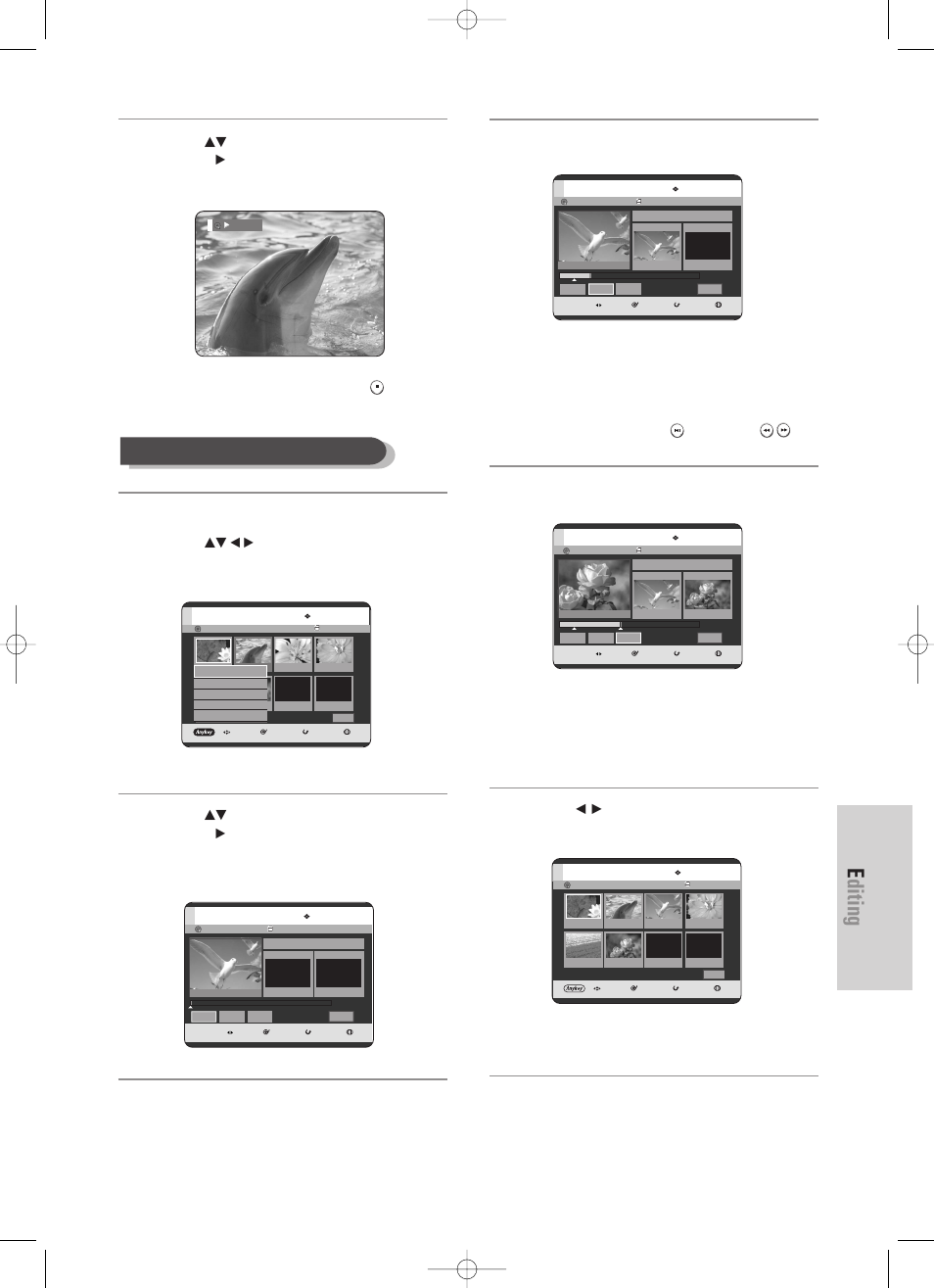 Editing, English - 91, Modifying a scene (replacing a scene) | Play( ) , search | Samsung DVD-TR520 User Manual | Page 91 / 115