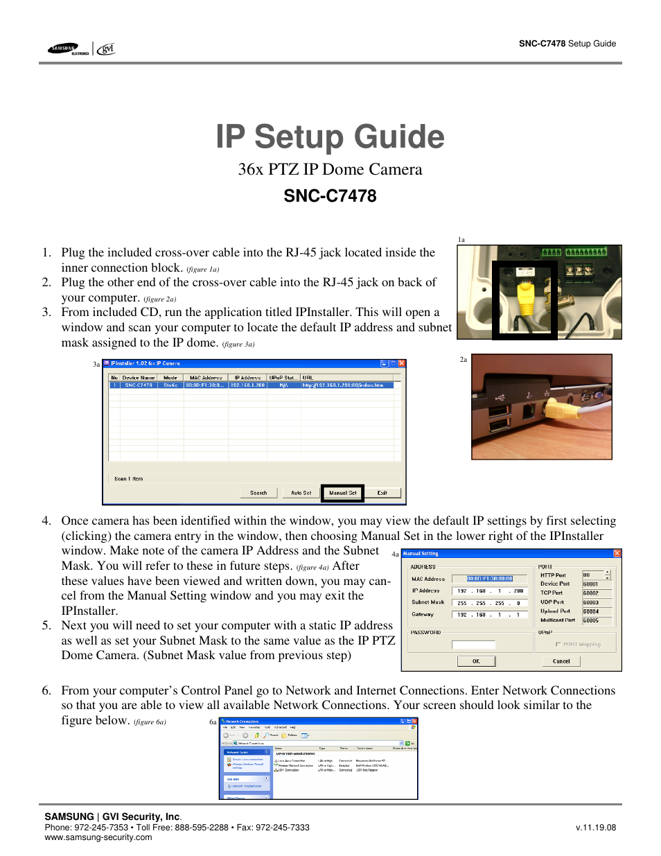 Ip setup guide | Samsung SCC/SNC-C7478 User Manual | Page 4 / 5
