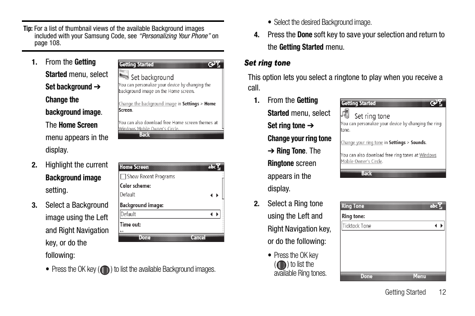 Set ring tone | Samsung Code SCH-i220 User Manual | Page 15 / 161