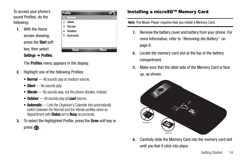 Installing a microsd™ memory card | Samsung Code SCH-i220 User Manual | Page 17 / 161
