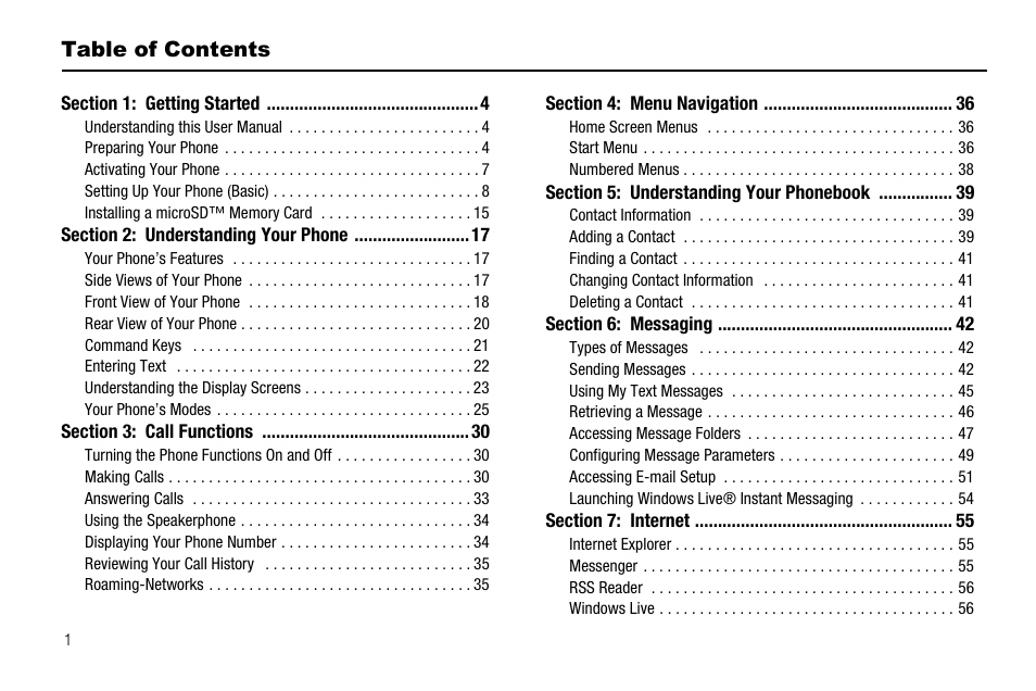 Samsung Code SCH-i220 User Manual | Page 4 / 161