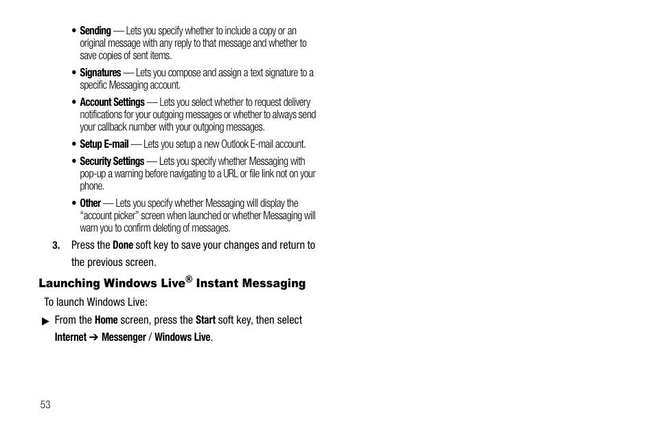 Launching windows live® instant messaging | Samsung Code SCH-i220 User Manual | Page 56 / 161