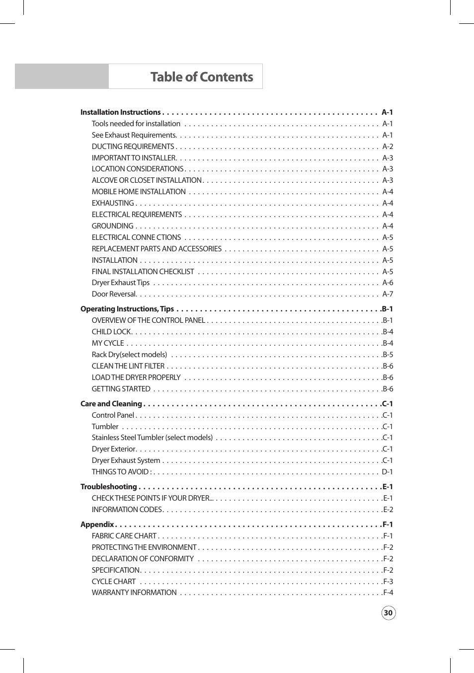 Samsung DV206LEW User Manual | Page 6 / 30