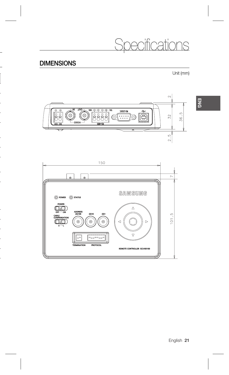 Speciﬁ cations | Samsung SCX-RD100 User Manual | Page 21 / 22