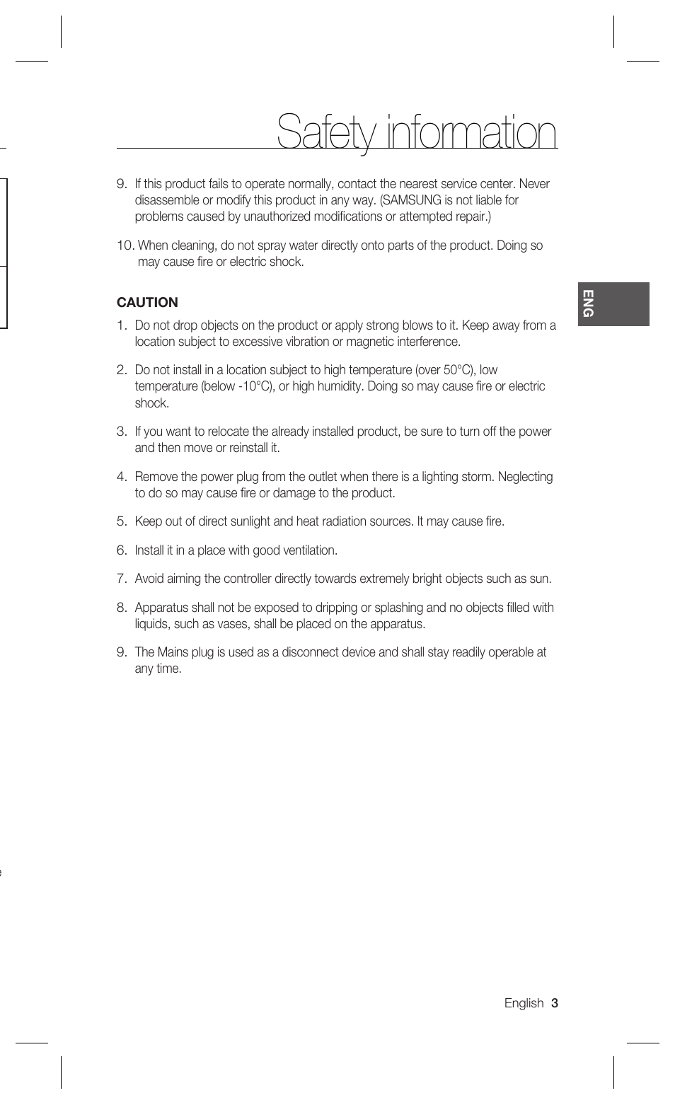 Safety information | Samsung SCX-RD100 User Manual | Page 3 / 22