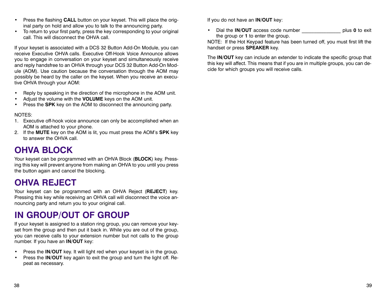 Ohva block, Ohva reject | Samsung DCS 400si User Manual | Page 23 / 32