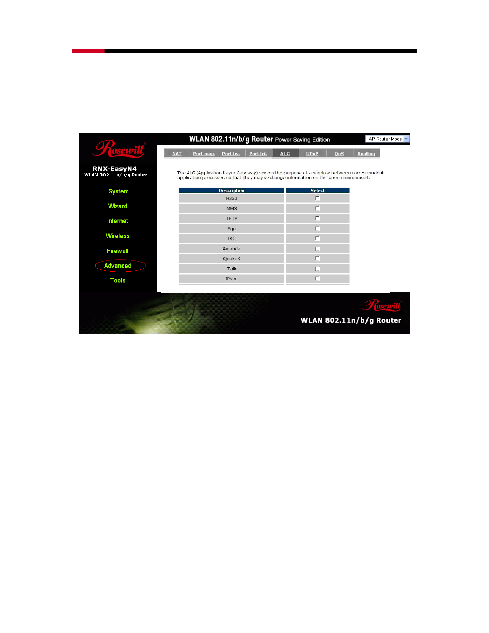 Application layer gateway (alg), Upnp | Samsung RNX-EASYN4 User Manual | Page 74 / 110