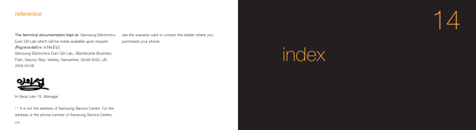 Index | Samsung E800 User Manual | Page 113 / 118