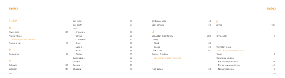 Index, Index a | Samsung E800 User Manual | Page 114 / 118