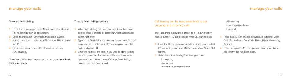 Manage your calls | Samsung E800 User Manual | Page 33 / 118