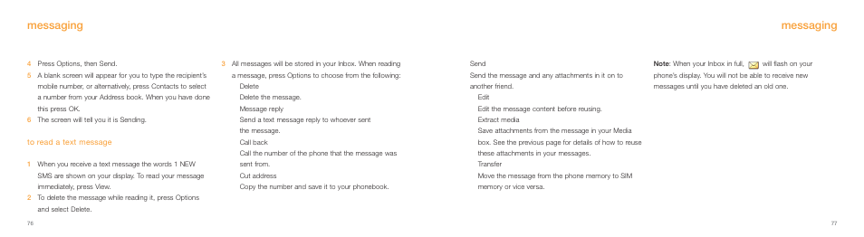 Messaging | Samsung E800 User Manual | Page 39 / 118