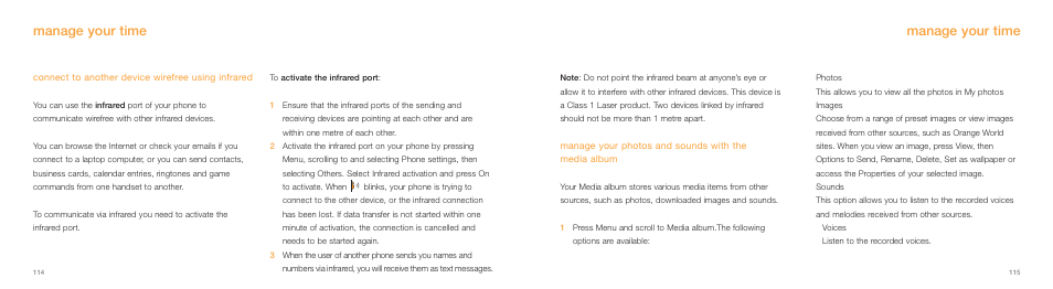Manage your time | Samsung E800 User Manual | Page 58 / 118