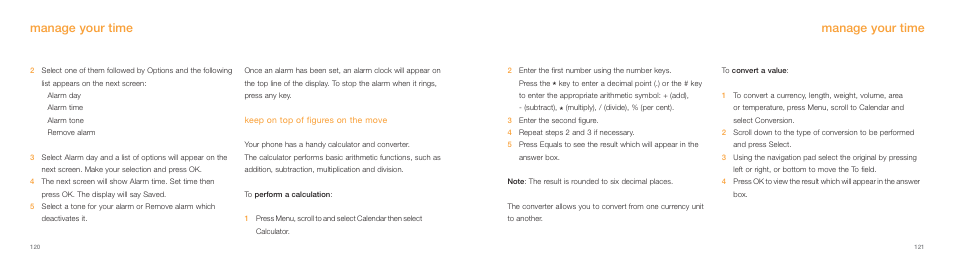 Manage your time | Samsung E800 User Manual | Page 61 / 118