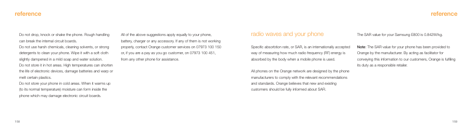 Reference, Radio waves and your phone | Samsung E800 User Manual | Page 80 / 118