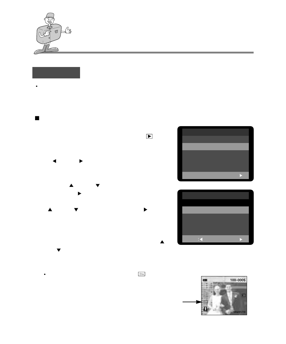 Play mode, Protect, Protecting images | Samsung Digimax 240 User Manual | Page 70 / 132