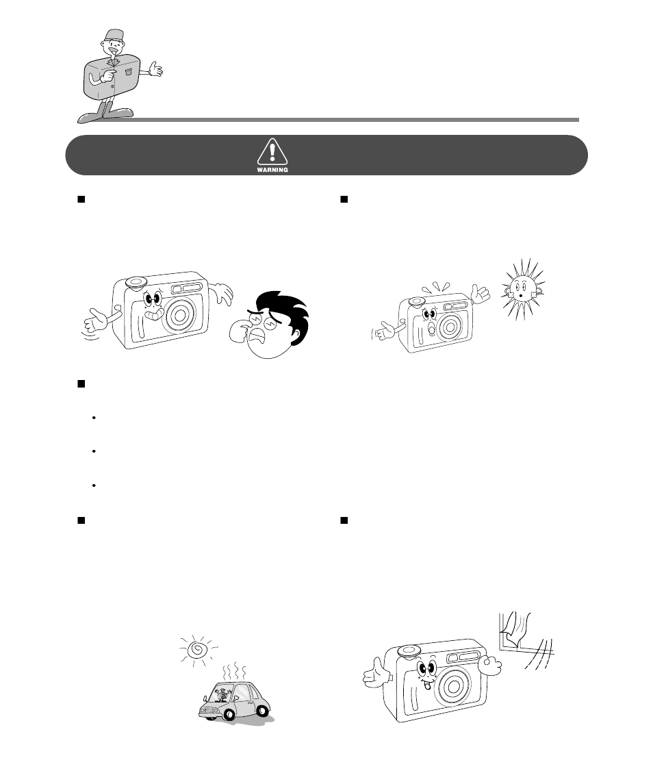 Warning | Samsung Digimax 240 User Manual | Page 8 / 132