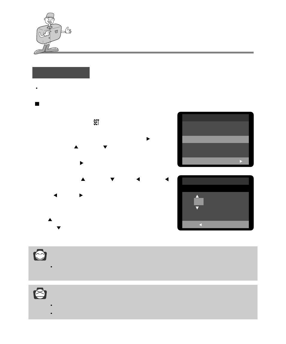 Setup mode, Information, Notice | Date setup changing the date/time | Samsung Digimax 240 User Manual | Page 82 / 132