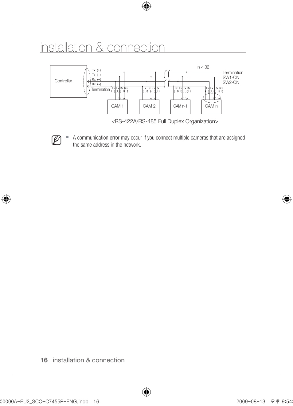 Installation & connection | Samsung SCC-C7455P User Manual | Page 16 / 52