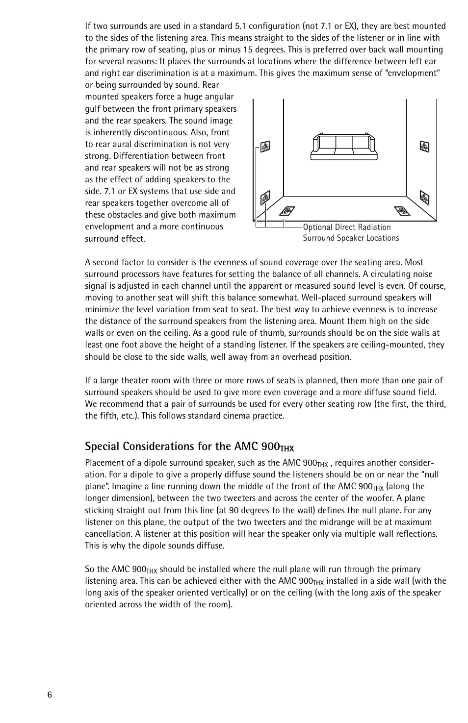 Special considerations for the amc 900 | Snell Acoustics AMC 760 User Manual | Page 6 / 12