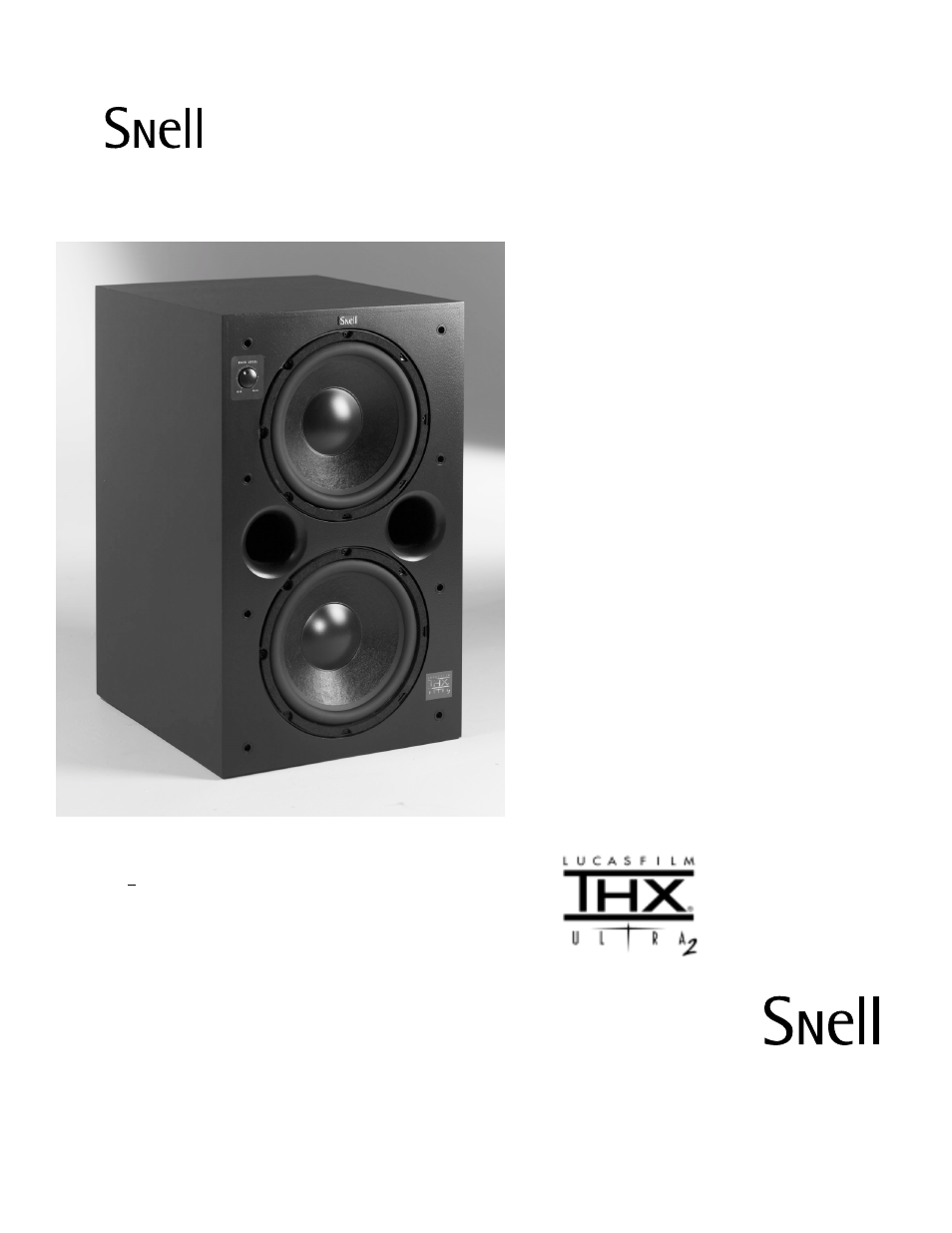 Snell Acoustics Powered Subwoofer ICS Sub 24 User Manual | 1 page