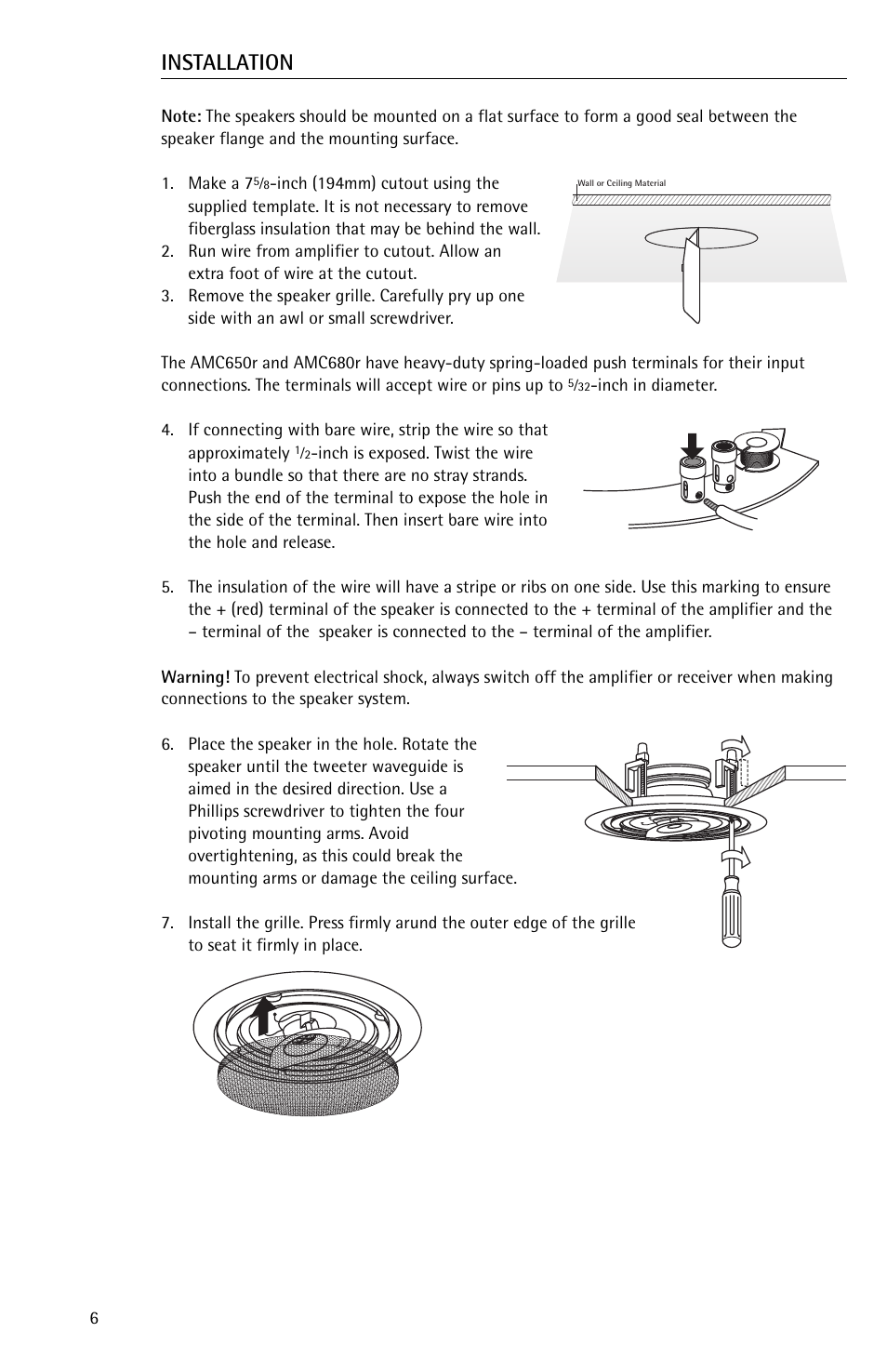 Installation | Snell Acoustics 680r User Manual | Page 6 / 8