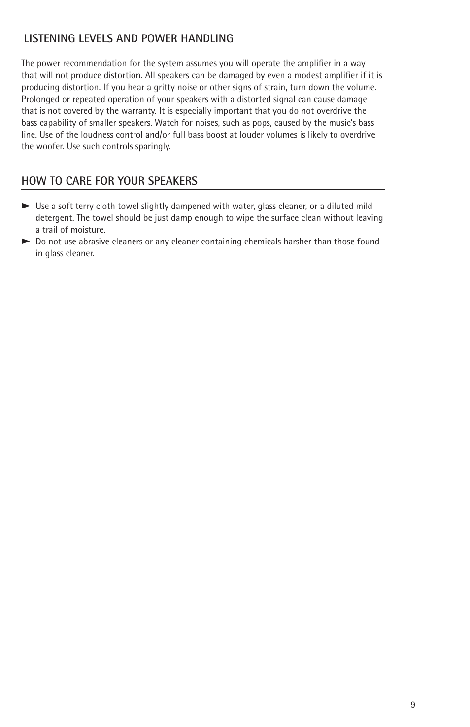 Snell Acoustics 730 770 830 870 User Manual | Page 9 / 12