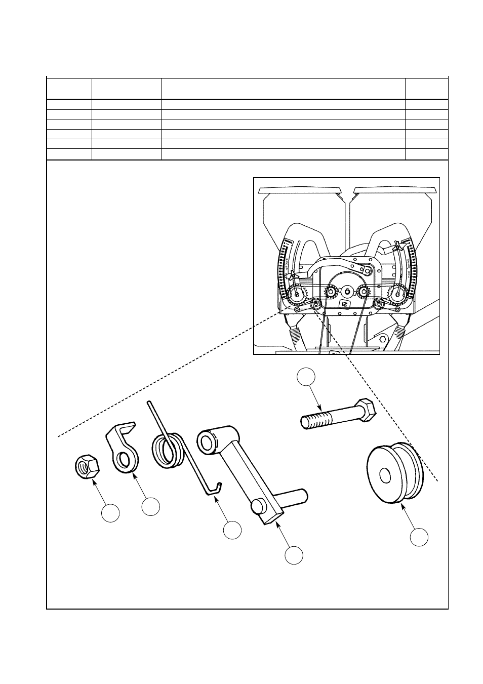 Vineyard seeder, Rear box shaft chain tensioner, Item part no. description qty | Seymour Duncan VINEYARD SEEDER 67372 User Manual | Page 47 / 59