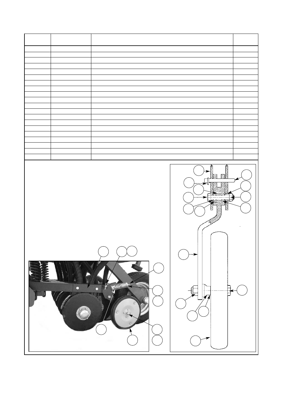 Vineyard seeder, Press wheel arrangement, Item part no. description qty | Seymour Duncan VINEYARD SEEDER 67372 User Manual | Page 59 / 59